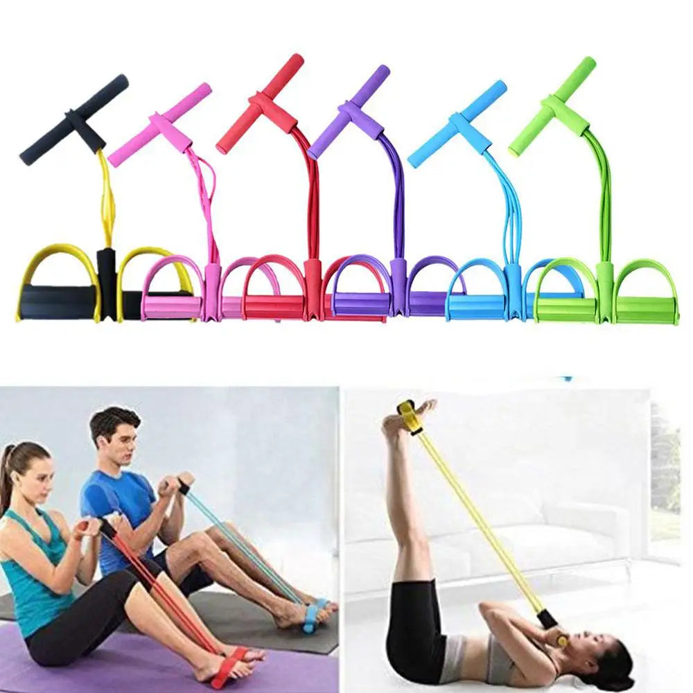 Bandes de résistance fitness avec pédales – corde d’étirement pour abdos et jambes