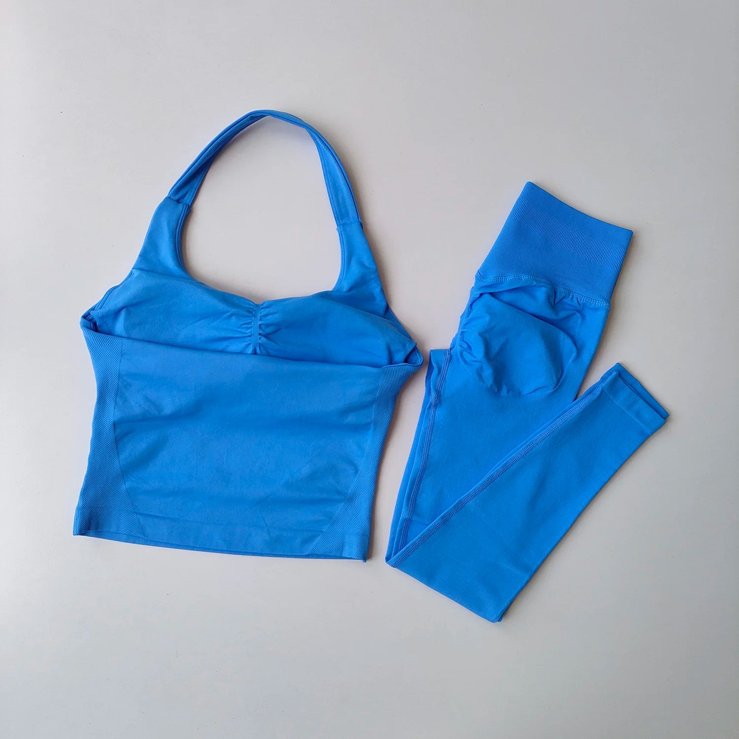 Ensemble de Sport Femme Sans Couture – Leggings Taille Haute et Top de Fitness