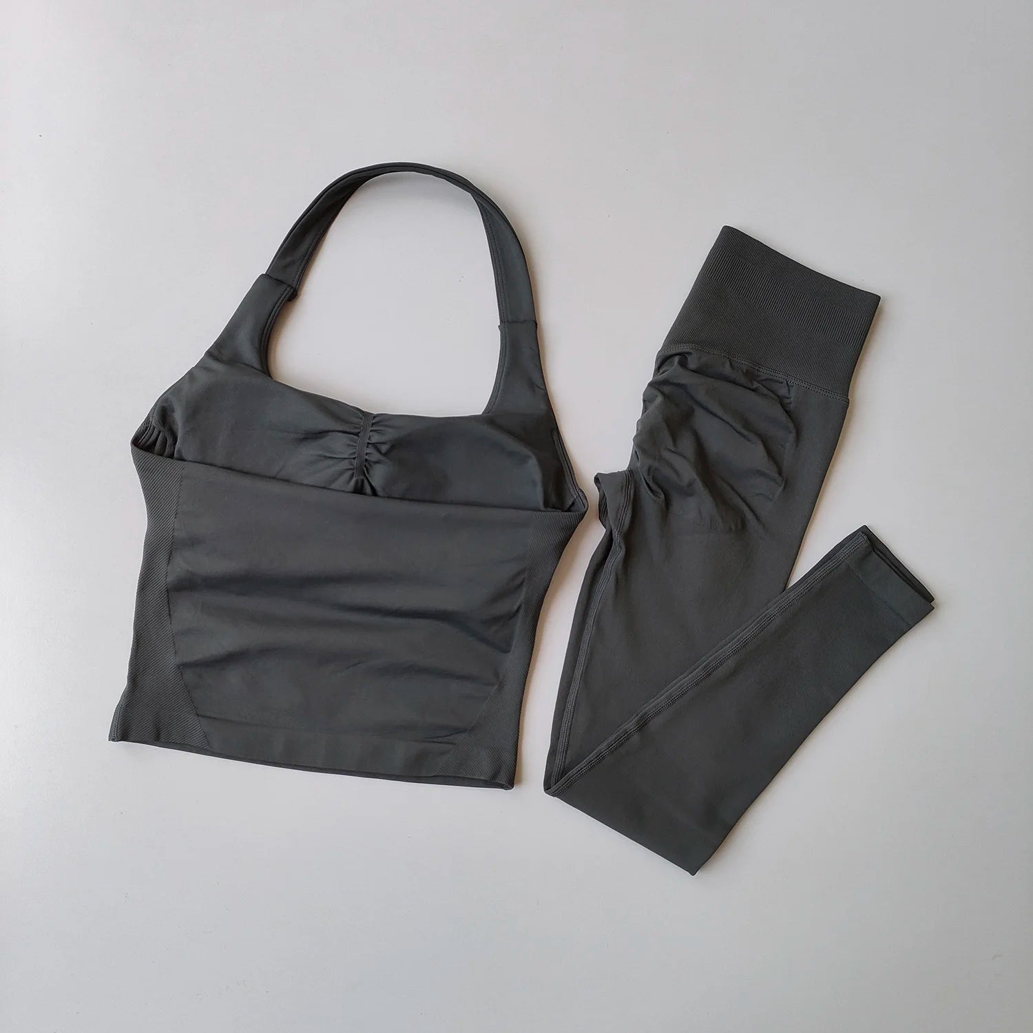 Ensemble de Sport Femme Sans Couture – Leggings Taille Haute et Top de Fitness