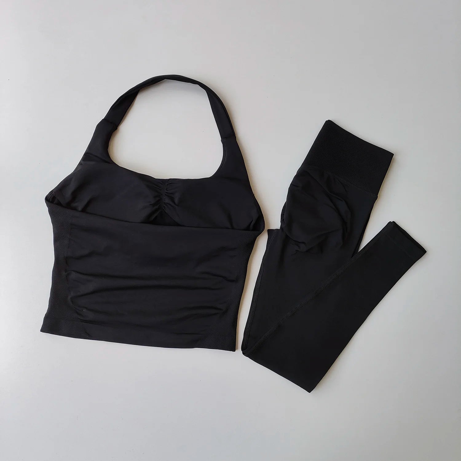 Ensemble de Sport Femme Sans Couture – Leggings Taille Haute et Top de Fitness