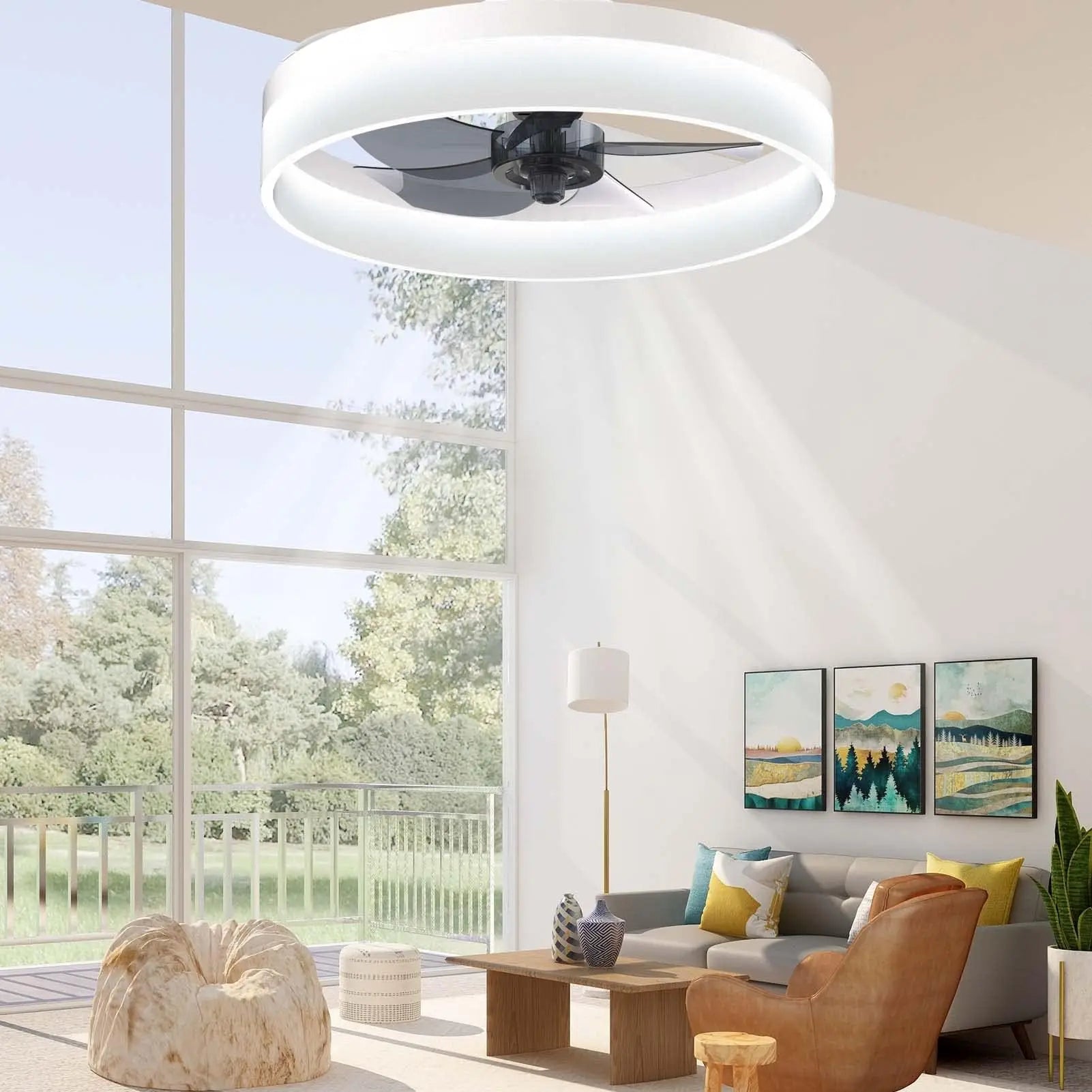 Ventilateur de Plafond avec Lampe LED