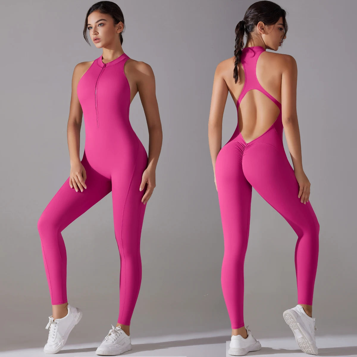 Combinaison de Sport Femme Dos Nu Sculptante – Push Fessier, Yoga & Fitness
