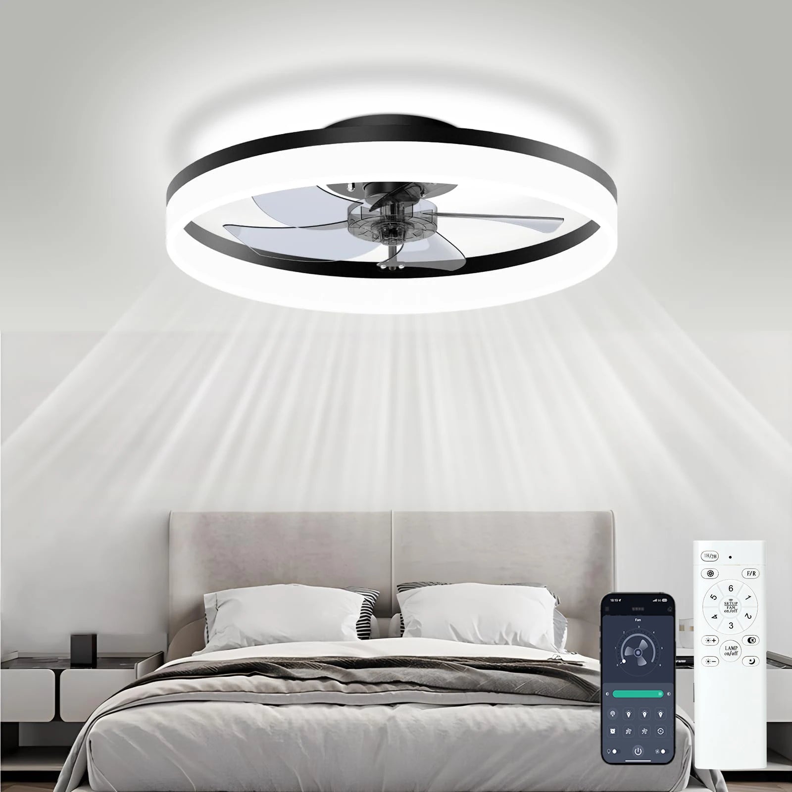 Ventilateur de Plafond avec Lampe LED