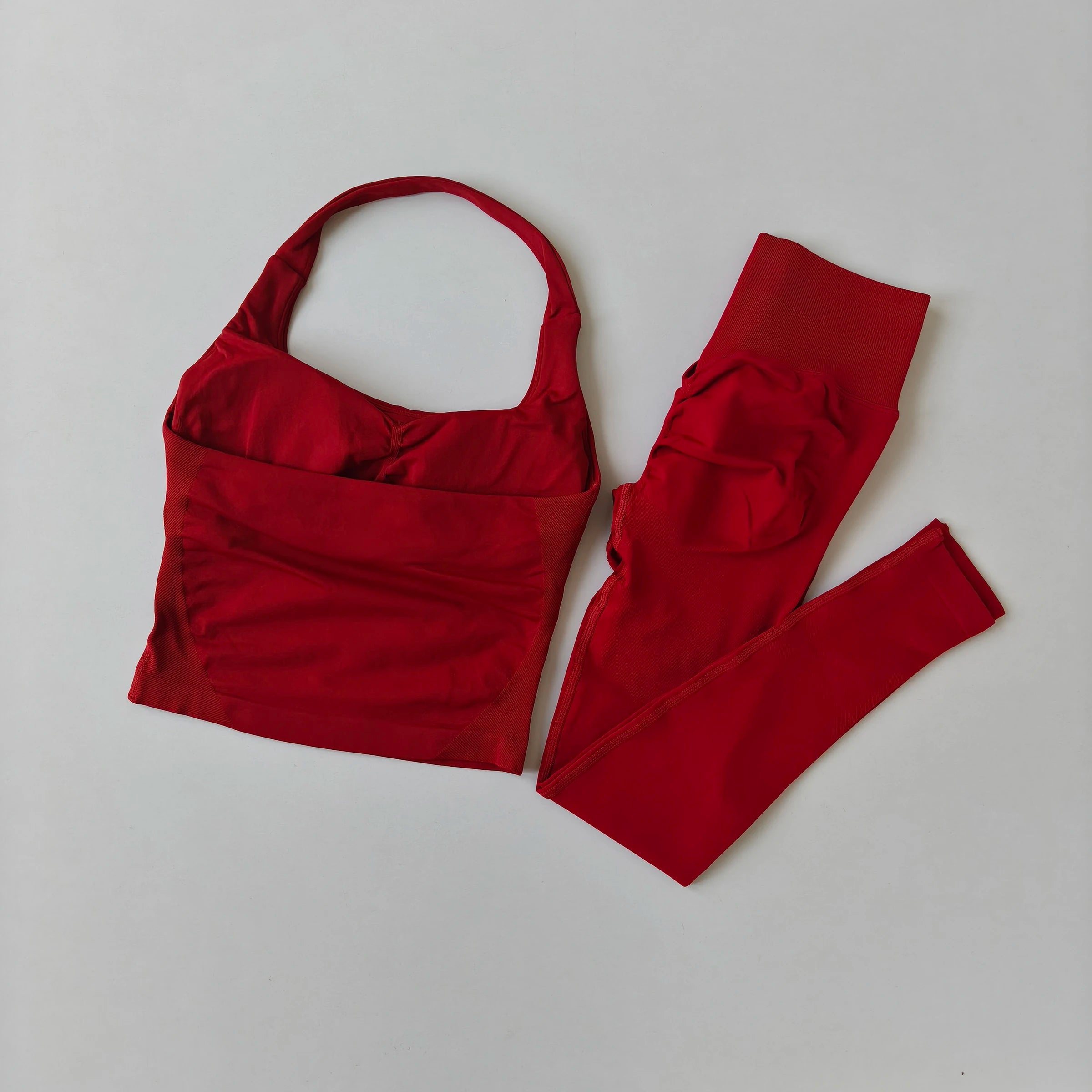 Ensemble de Sport Femme Sans Couture – Leggings Taille Haute et Top de Fitness