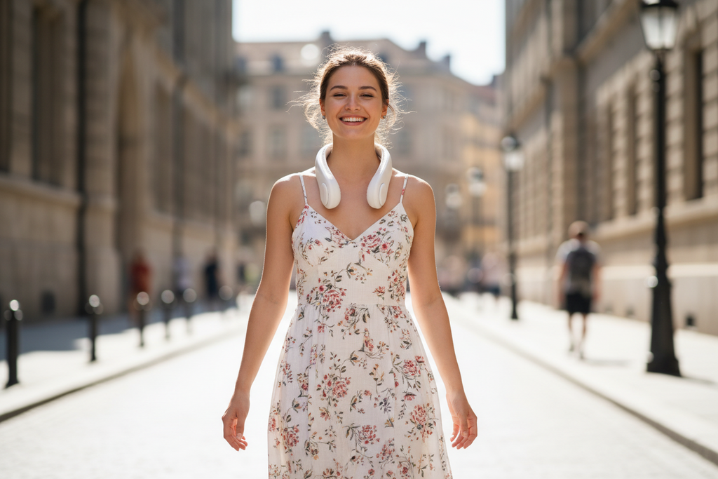 Ventilateur de Cou Sans Pales — Portable, Rechargeable & Mains Libres