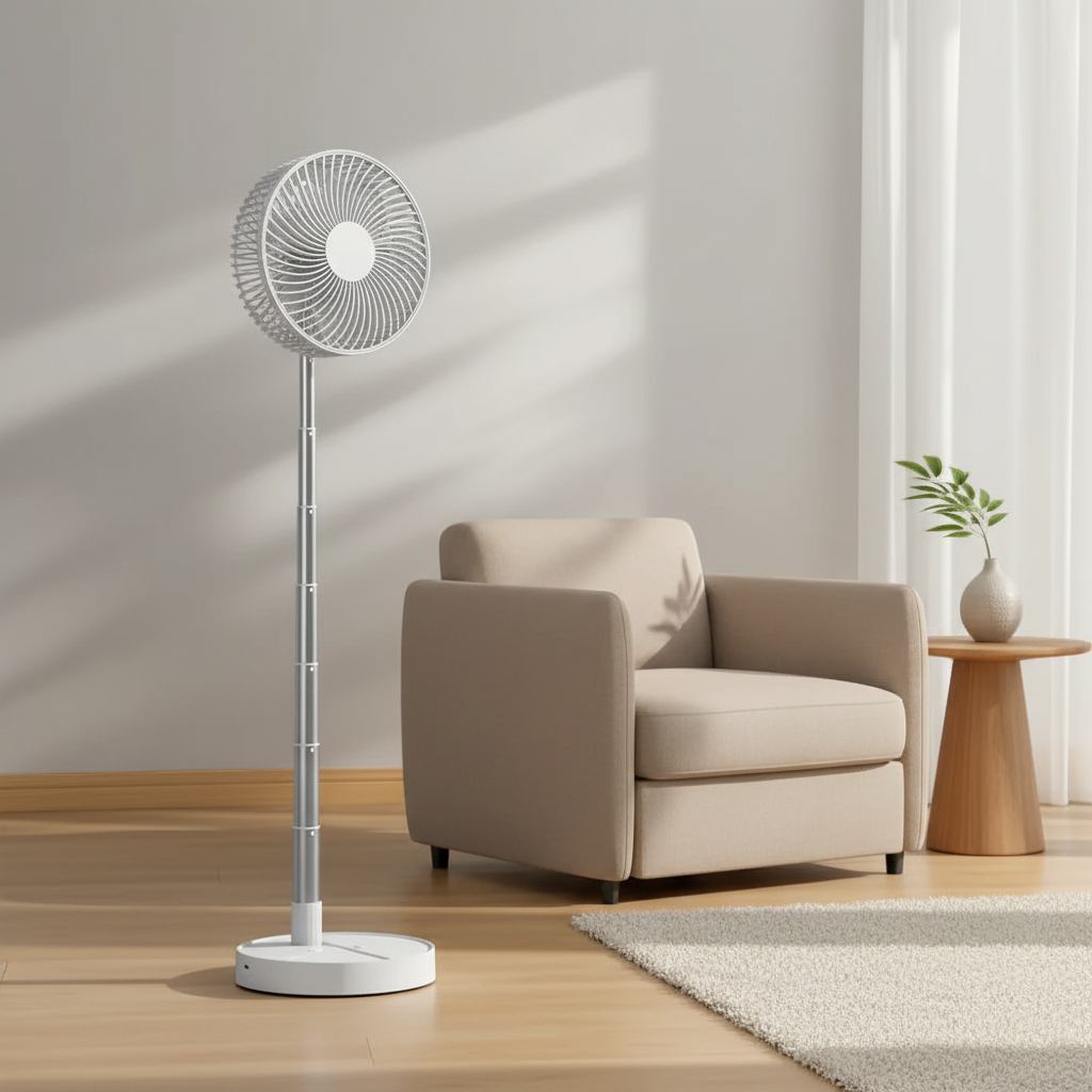 Ventilateur sur Pied Design Doré
