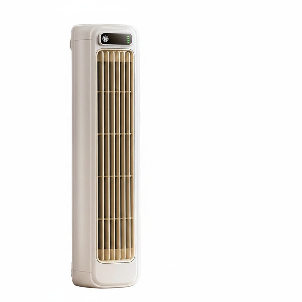 Ventilateur Colonne Portable Sans Fil — Silencieux, 12h d'Autonomie, Sans Perçage