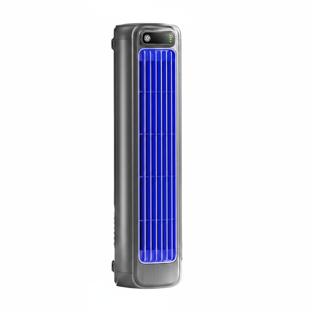 Ventilateur Colonne Portable Sans Fil — Silencieux, 12h d'Autonomie, Sans Perçage