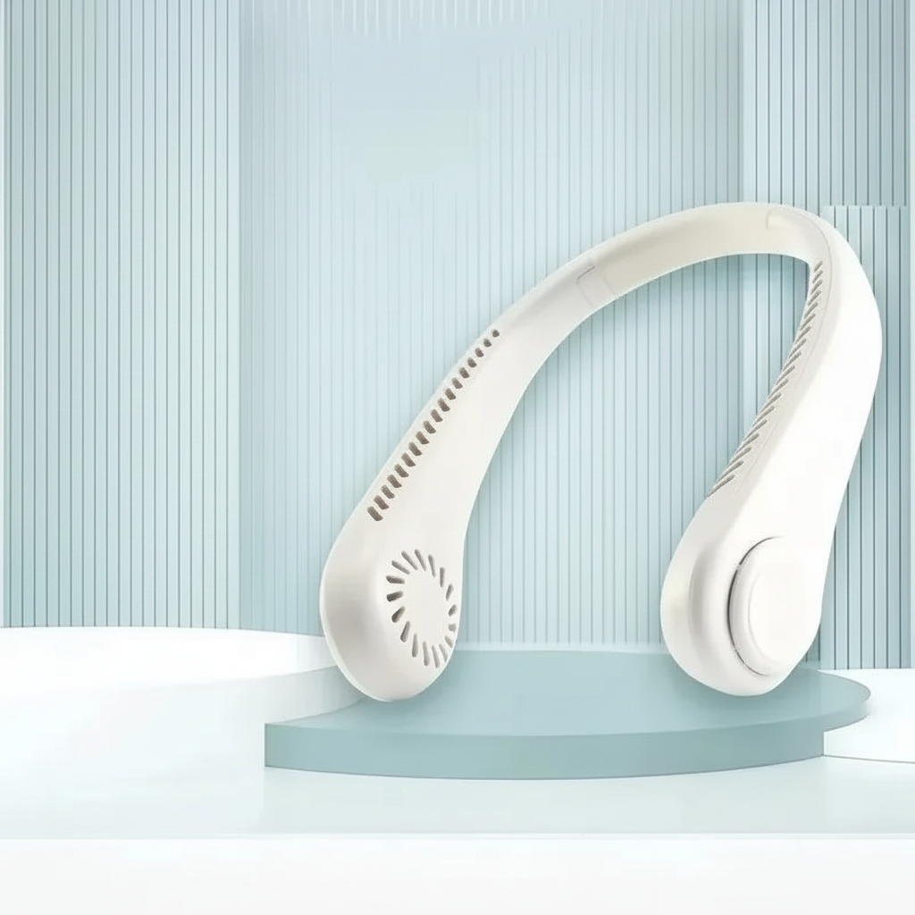 Ventilateur de Cou Sans Pales — Portable, Rechargeable & Mains Libres