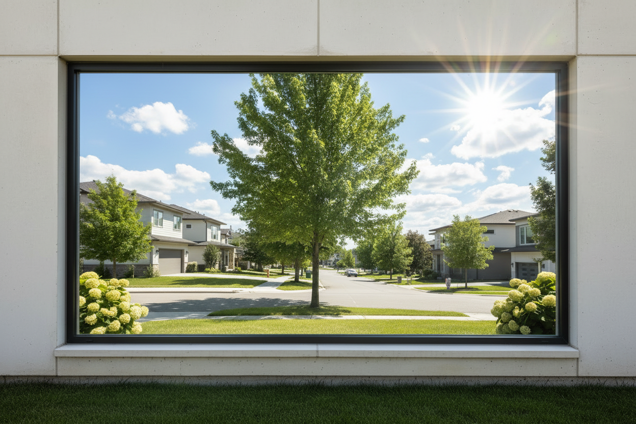 Vue de profil effet miroir fenêtre